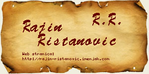 Rajin Ristanović vizit kartica